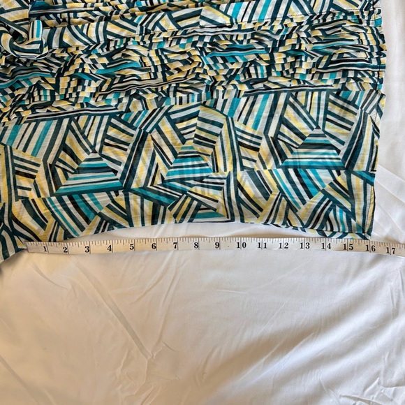 NWT Banana Republic sheer Blue Green 3/4 Sleeve blouse front Bow Lightweight M - Picture 7 of 13